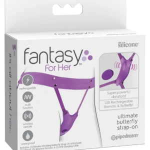 Fantasy For Her Ultimate Butterfly Wearable Vibrating System, Purple, Remote