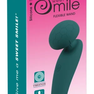 Sweet Smile Flexible Wand Compact Rechargeable Massager, 10 Modes, Black