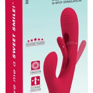 Sweet Smile Rabbit Flicking Intimate System Pink 24.2cm Silicone
