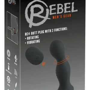 Rebel RC Anal Plug Dual Motor Silicone Black 13.7cm USB Rechargeable