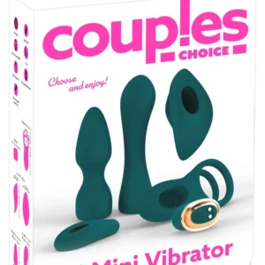 Couples Choice Mini Vibe Set 5-in-1 Remote, Silicone, USB Rechargeable