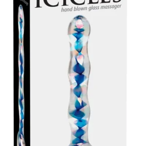 Pipedream Icicles No. 8 Glass Intimate Massager Clear/Blue 17.5cm
