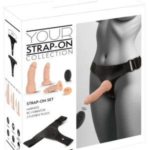 You2Toys Strap-On Set RC Vibe Silicone Harness & 2 Attachments Black