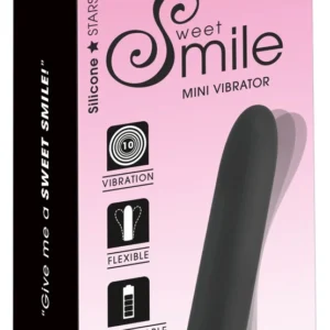 Sweet Smile Mini Vibrator Black 10-Mode Silicone Compact USB 12cm