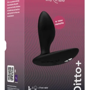 We-Vibe Ditto+ Satin Black App-Controlled Silicone Plug 6.8 cm