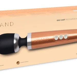 Le Wand Die Cast Rechargeable Massage Wand Rose Gold Compact 29cm