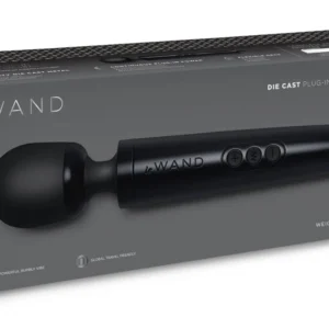 le Wand Diecast Plug-In Black Compact Massage Wand 20 Modes 29cm
