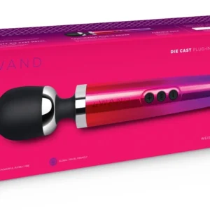 le Wand Diecast Plug-In Ombre Compact Massage Wand, 20 Modes, Silver