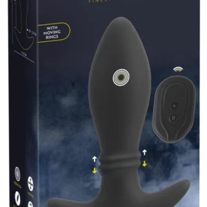 ANOS RC Dual-Motor Intimate Plug with Moving Massage Rings, Black, 16.4 cm