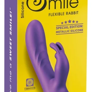 Sweet Smile Flexible Rabbit Metallic Silicone Dual Action Model, 18.3 cm