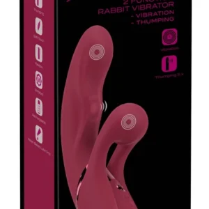 Javida 2 Function Rabbit Vibe Thumpin Silicone Dual Motor Massager Pink