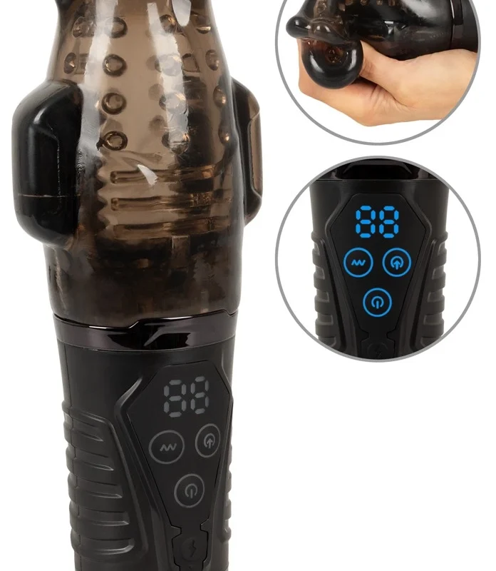 Stroker Handy Sucking Intimate Machine Dual Vibration Black 21.7cm