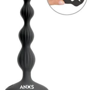 ANOS Flexible Beads Vibrating Intimate Trainer Silicone USB 21.1cm Black