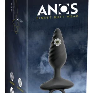 ANOS Flexible Plug Twisted Design - 10-Mode Vibrating Silicone, Black
