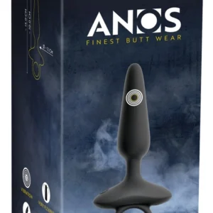 ANOS Flexible Vibrating Silicone Plug 15 cm with Ring Handle Black