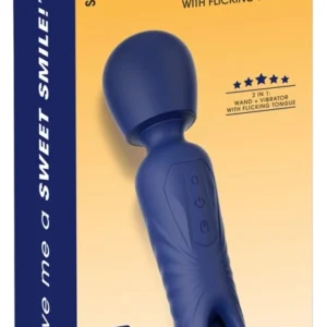Sweet Smile 2in1 Wand Intimate Device with Flicking System, Purple, 24.3cm