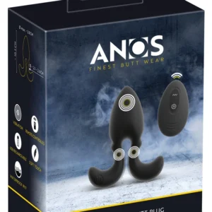 ANOS RC Vibrating Plug Flexible Arms 10 Modes Silicone Black 10.2cm