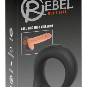 Rebel Vibrating Silicone Performance Ring Black 8.6cm Waterproof USB