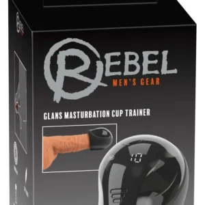 Rebel Glans Trainer Cup - Compact Vibrating System, Waterproof, Black