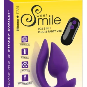 Sweet Smile RC 2in1 Dual Motor Plug & Panty Vibe, silikonas, juodas