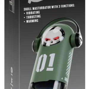 Rebel SKULL 3F Intimate Device with Heating & Thrusting, Black, 30 cm