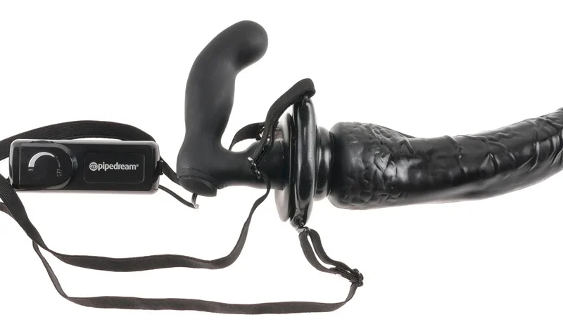 FFS Deluxe Penetrix Dual-Ended Vibrating Strap-On System, Black, PVC