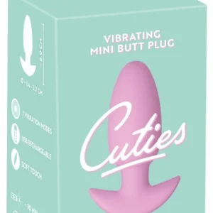 Vibruojantis kištukas Cuties Rose – kompaktiškas silikoninis modelis, 7 režimai, 8 cm