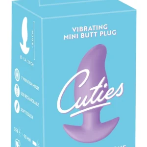 Cuties Vibrating Plug Purple - Compact Silicone Model, 7 Modes, 8 cm