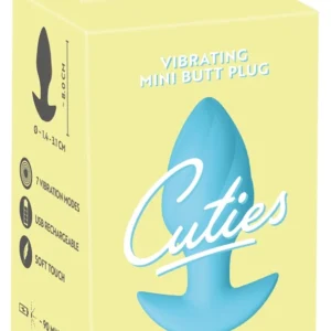 Cuties Vibrating Plug Blue - Compact Rechargeable Silicone Model 8 cm