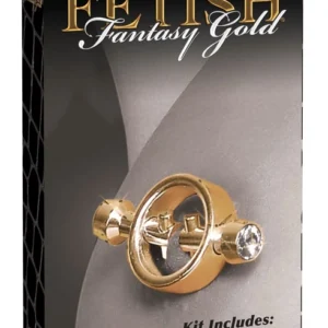 FFS Gold Magnetic Nipple Clamps with Decorative Gemstones, 5 cm