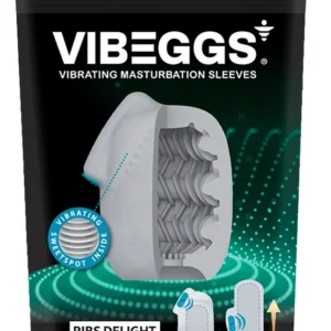 Vibeggs Ribs Delight Flexible Vibrating Unisex Sleeve, Waterproof