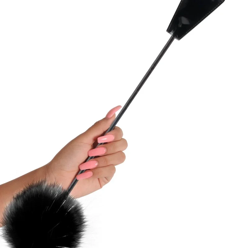 Fetish Fantasy Series FFSLE Feather Crop Black 51cm Dual-Sided Accessory