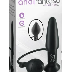 AFC Inflatable Vibrating Intimate Plug Black Silicone 17.4 cm