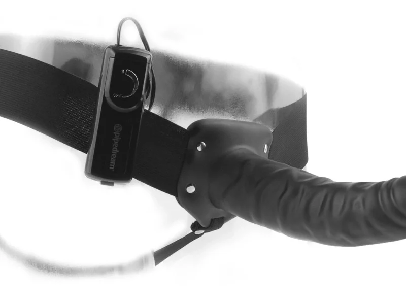 Pipedream FFS 8" Hollow Strap-On Dark - Adjustable Vibrating System