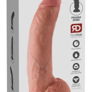 Pipedream King Cock 9" Flexi Vibrating Model with Suction Cup, Beige