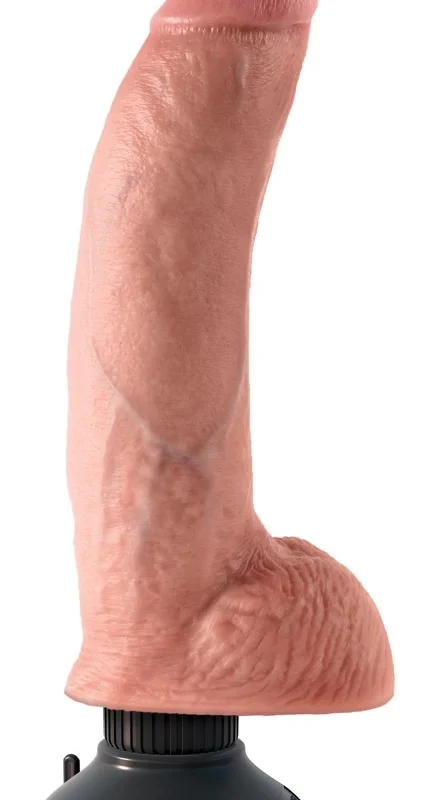 Pipedream King Cock 9" Flexi Vibrating Model with Suction Cup, Beige