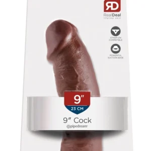 King Cock Model 9" Brown - Anatomically Detailed Intimate Device, 24 cm