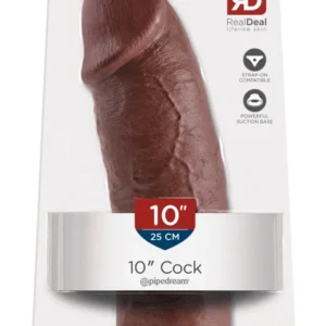 King Cock Model 10'' Anatomical Intimate Device Brown PVC 25 cm