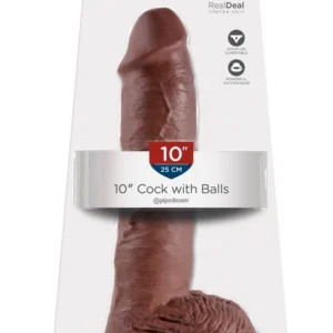 Pipedream King Cock 10 Inch Balls Brown Anatomical Model PVC