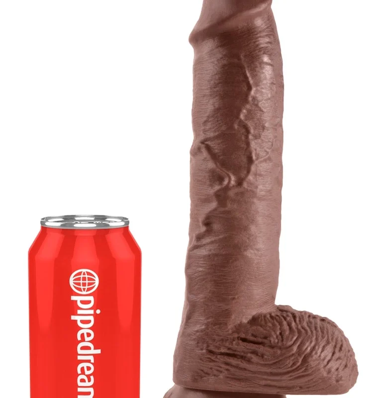 Pipedream King Cock 10 Inch Balls Brown Anatomical Model PVC