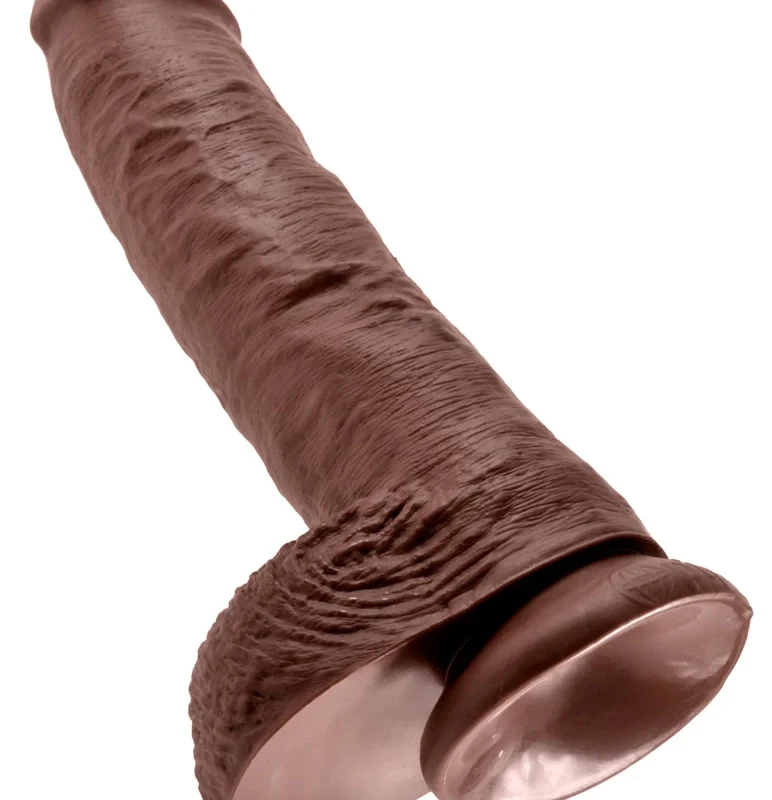Pipedream King Cock 10 Inch Balls Brown Anatomical Model PVC