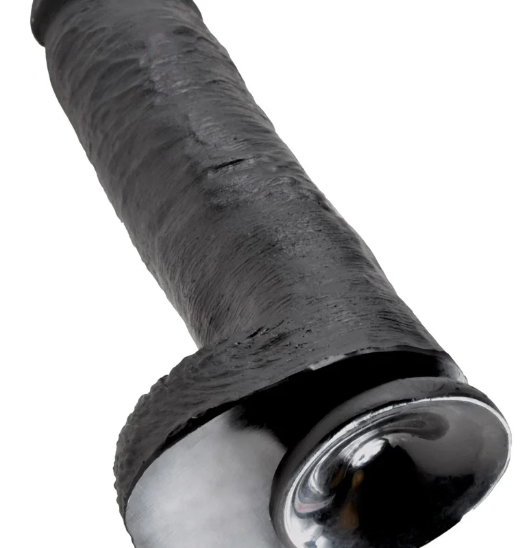 King Cock 28 cm Anatomical Model with Suction Cup Dark PVC