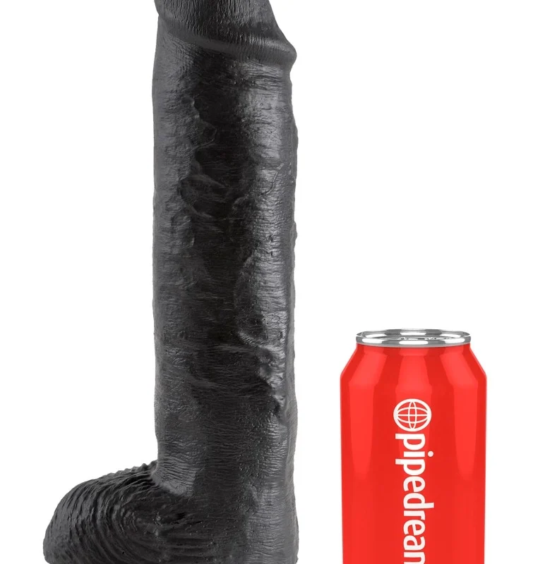 King Cock 28 cm Anatomical Model with Suction Cup Dark PVC