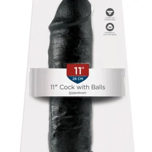 King Cock 28 cm Anatomical Model with Suction Cup Dark PVC