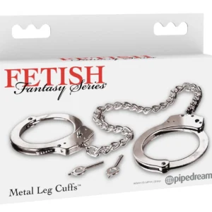 FFS Metal Leg Cuffs Silver - Adjustable Steel Restraint System 45cm