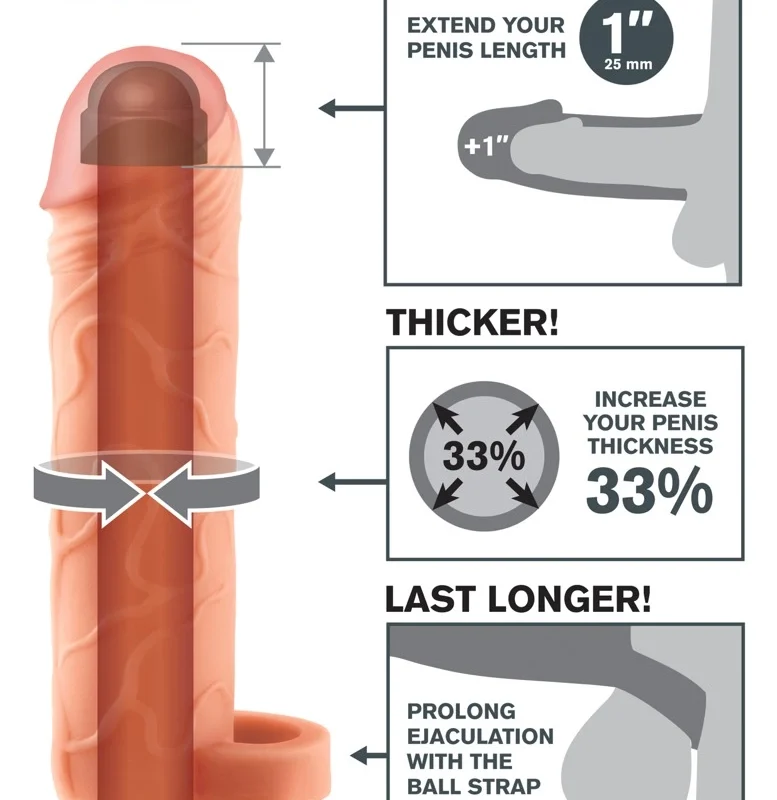 Fetish Fantasy FXTP 1" Extender with Adjustable Ball Strap, Light
