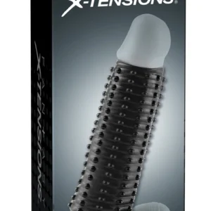 FXTM Pleasure Sleeve Dark - Flexible Textured Intimate Enhancer 13.9 cm