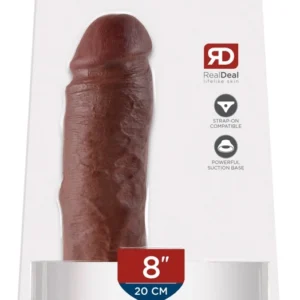 Pipedream King Cock 8" Model with Suction Cup & Detailed Texture, Brown