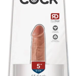 King Cock Model 5" Tan - Anatomical Intimate Device with Suction Base, 14 cm