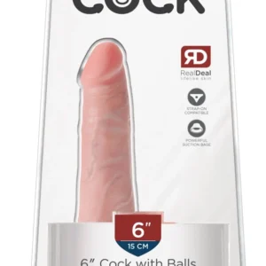 King Cock 6" Anatomical Model with Base Light 15.2cm PVC